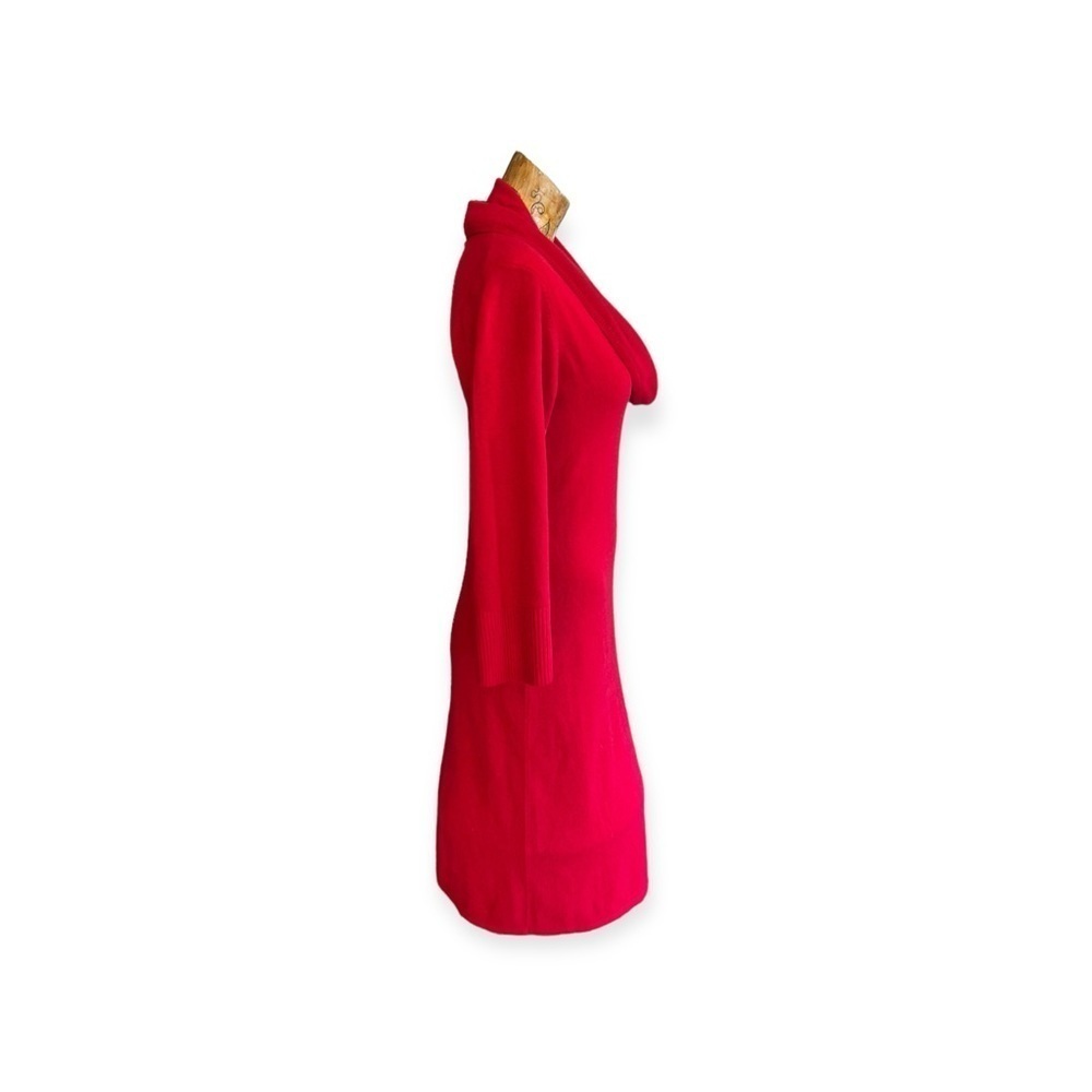 Connected Apparel Dress red cowl neck medium long sleeve - Picture 3 of 8